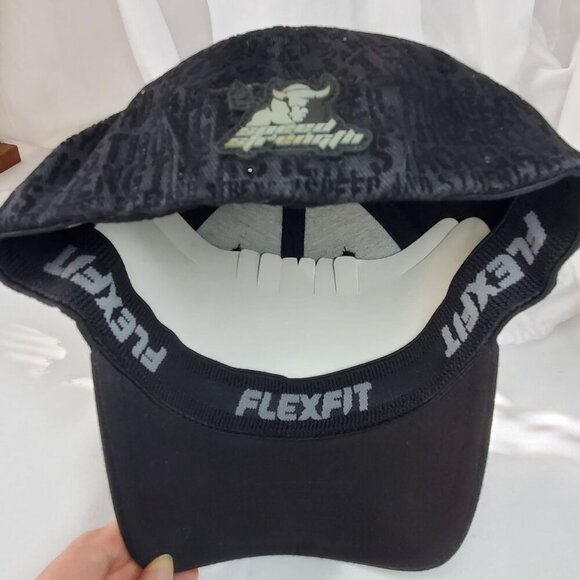 Black Flexfit Cap "My Motorcycle Is My Weapon" Hat S/M Speed And Strength NWT - Picture 3 of 9